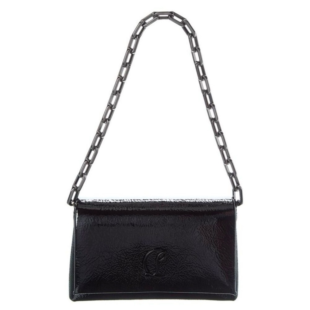 Christian Louboutin LOUBI54 Naplak Patent Leather Chain Shoulder Flap Bag